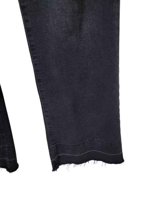 GAP Size 14/32 Washed Black Button Fly Flare Leg Jeans, Raw/Frayed Hem - Picture 3 of 15